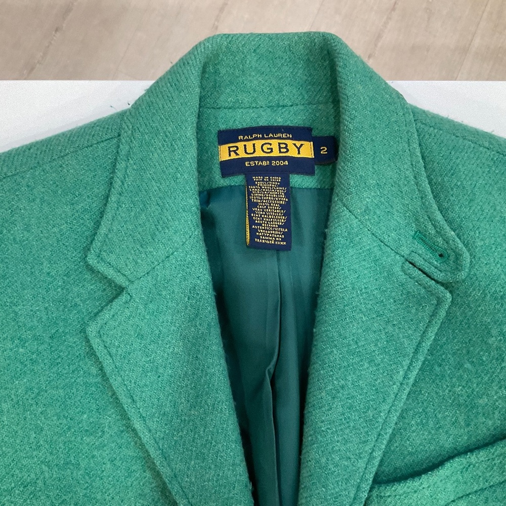 Preppy Tweed Blazer in Emerald Green - Size 2 - by Rugby Ralph Lauren